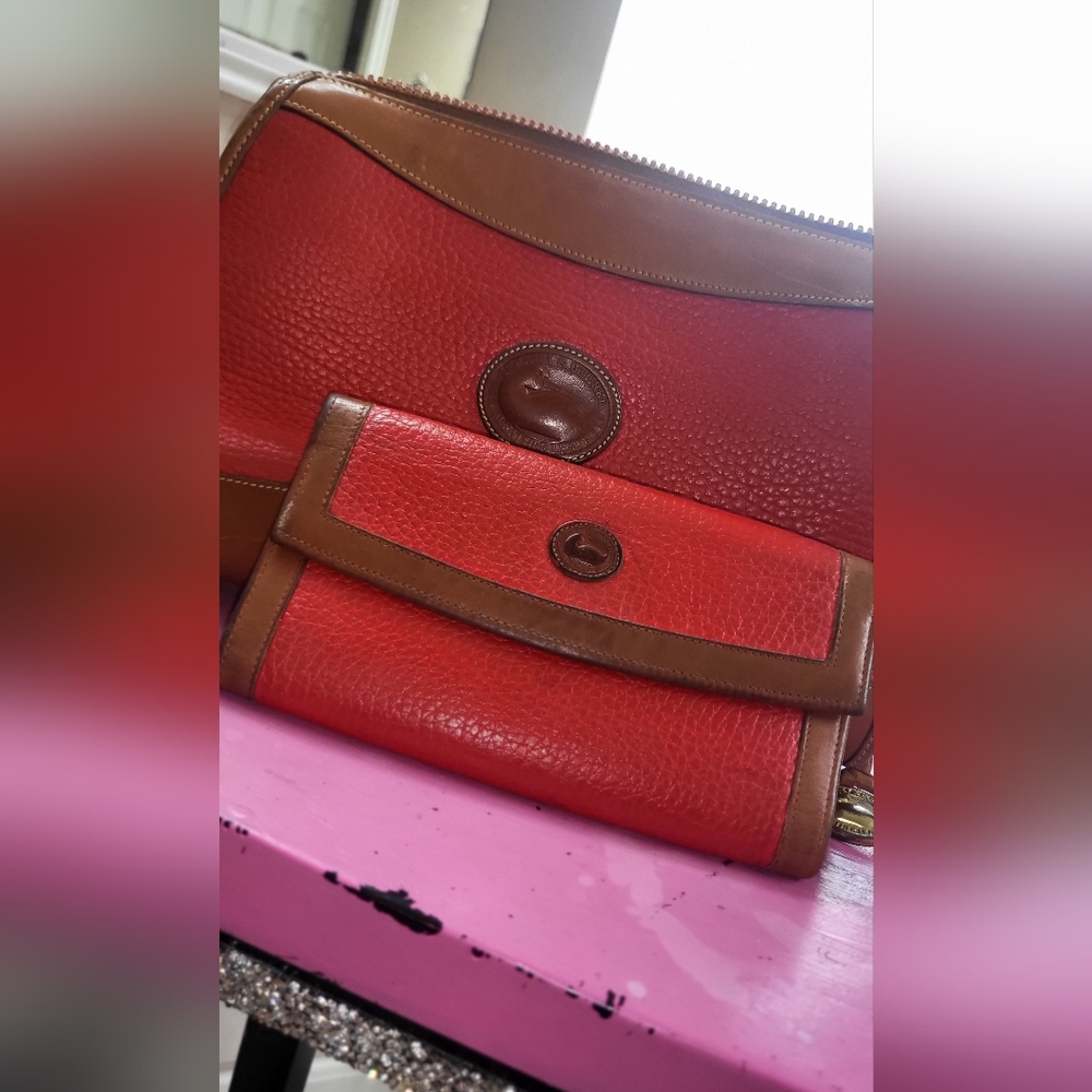 Vintage Red Dooney & Bourke crossbody and wallet